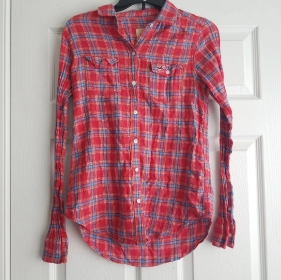 Hollister Women's Plaid Button Down Shirt - Picture 1 of 7